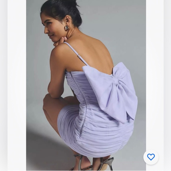 Anthropologie Hutch Ruched Tulle Bow Mini Dress Size 4.B27 - Picture 4 of 9